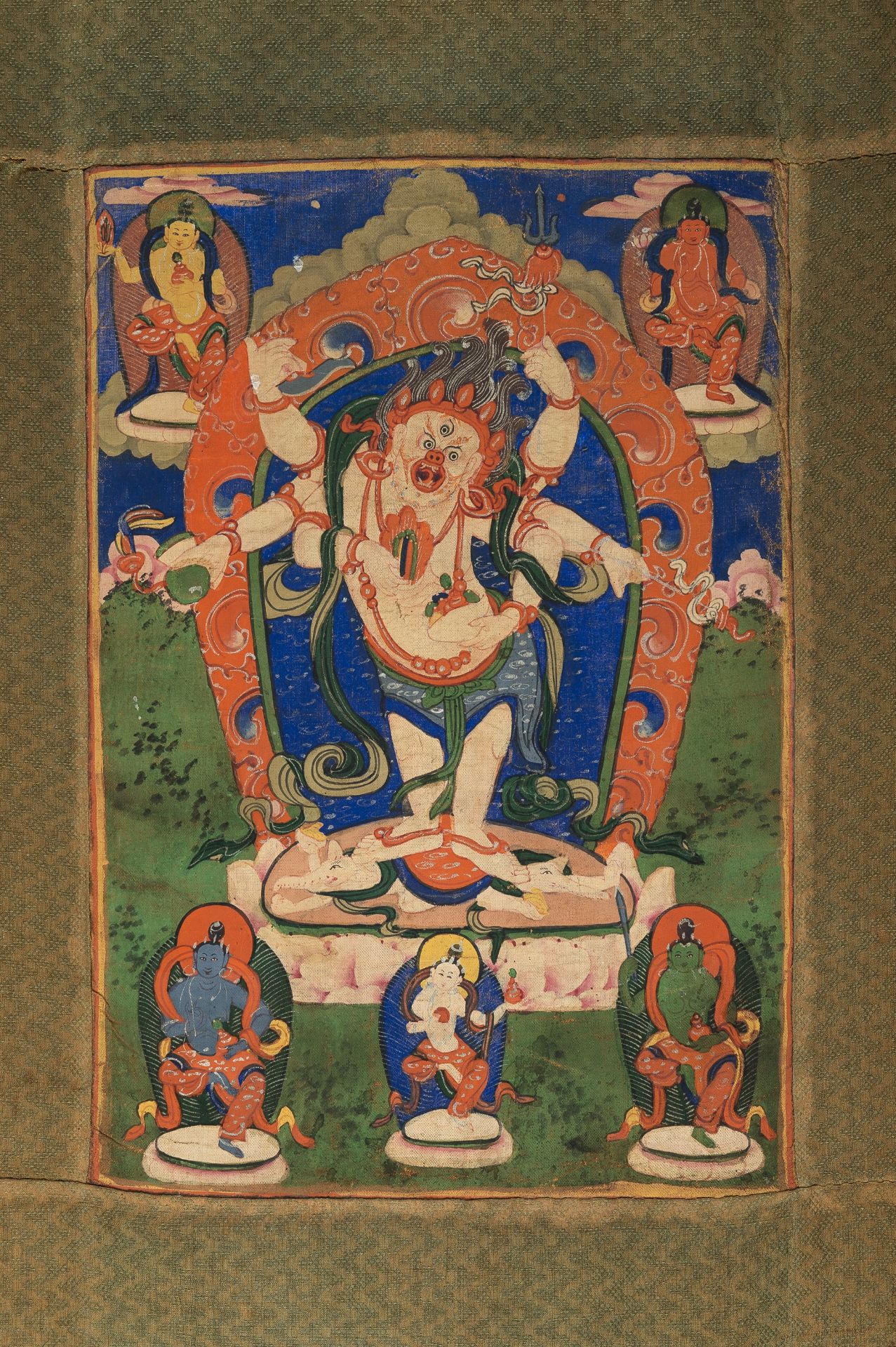 A THANGKA OF WHITE MAHAKALA, 19TH CENTURY - Image 3 of 10