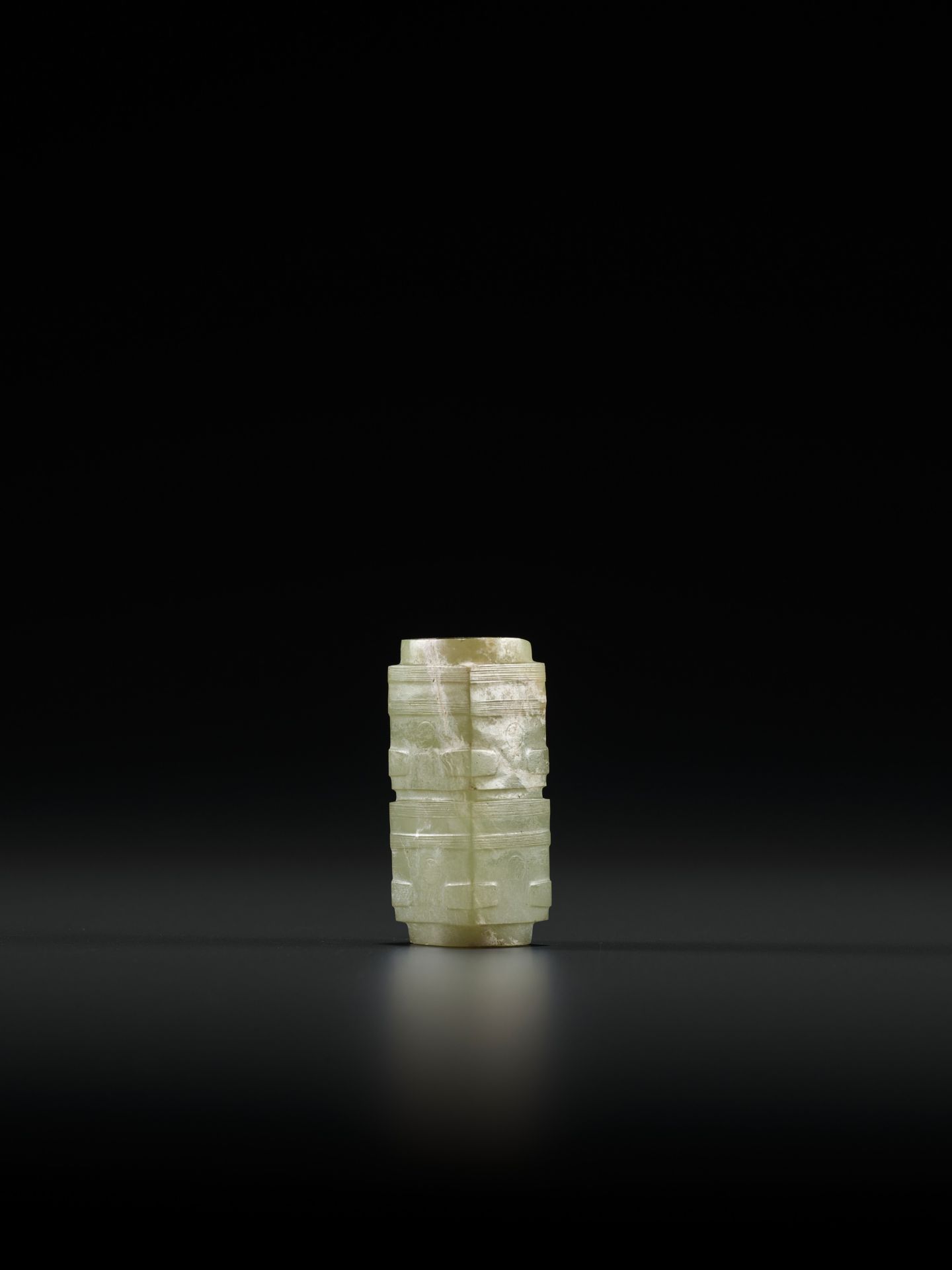 A MINIATURE JADE CONG-FORM BEAD, LIANGZHU CULTURE - Image 3 of 8