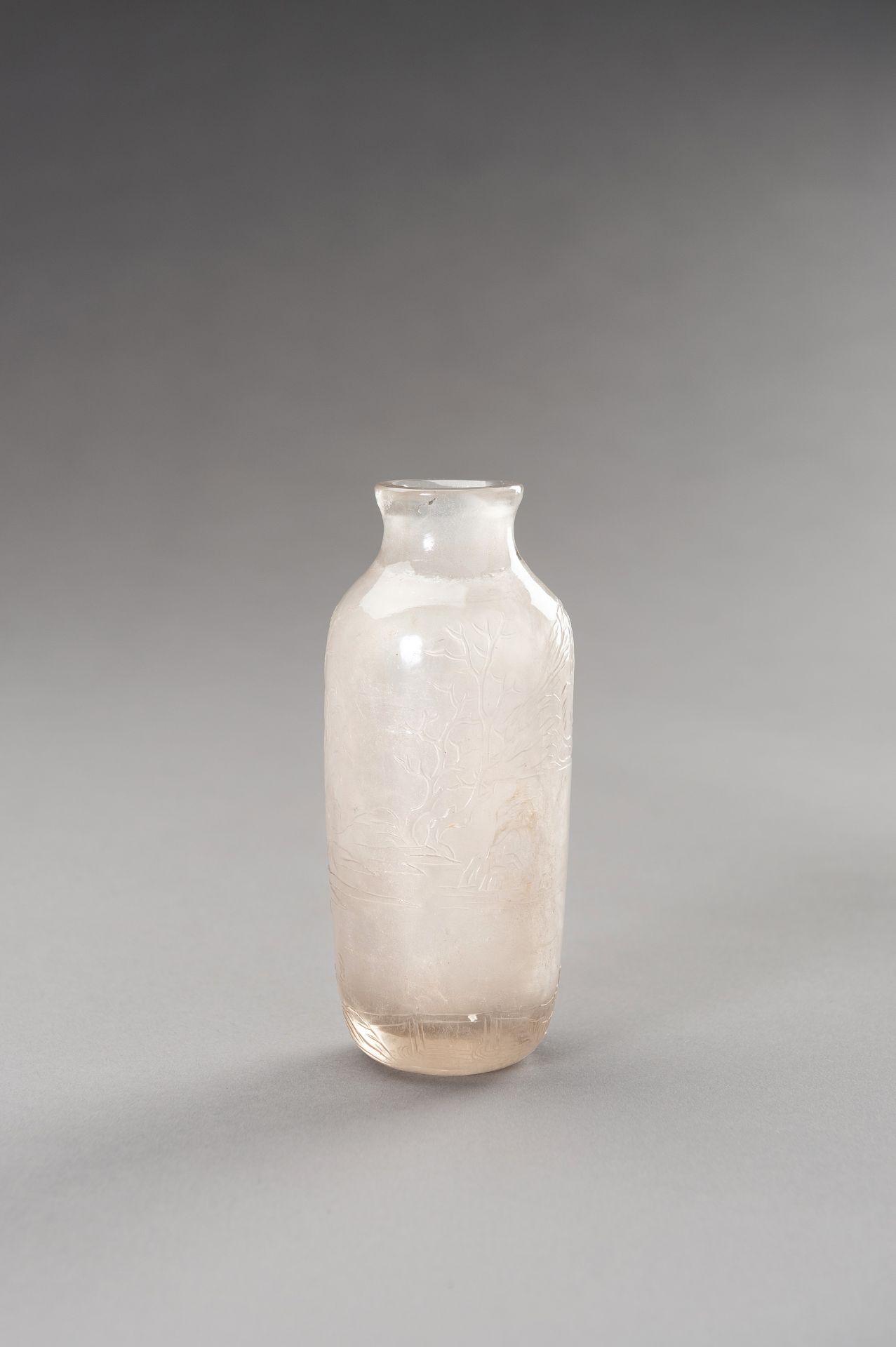 A ROCK CRYSTAL 'LANDSCAPE' VASE, QING DYNASTY