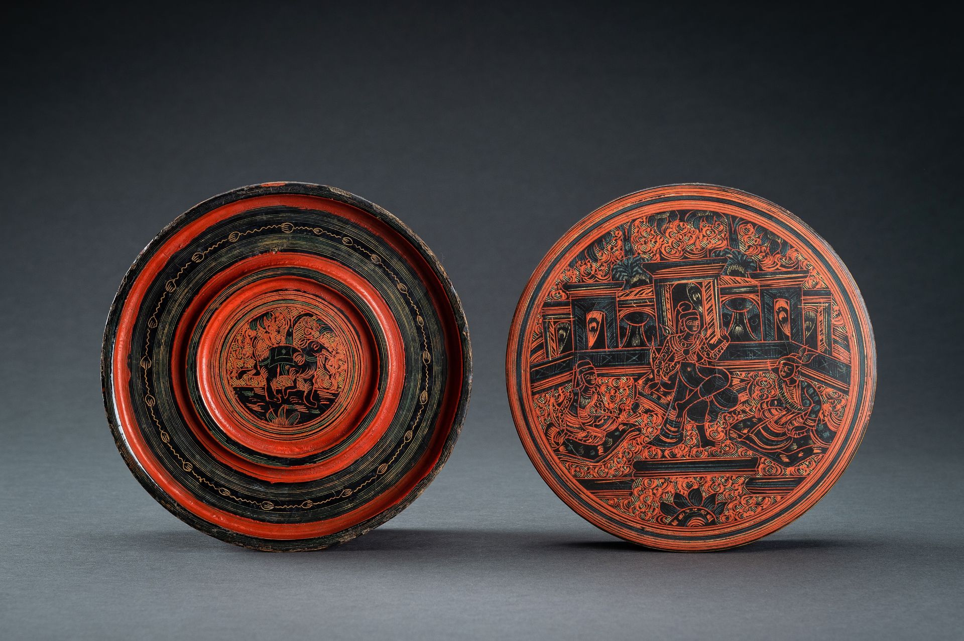 A FOUR-TIERED LACQUERED BAMBOO BETEL BOX, 1900-1950 - Image 15 of 16