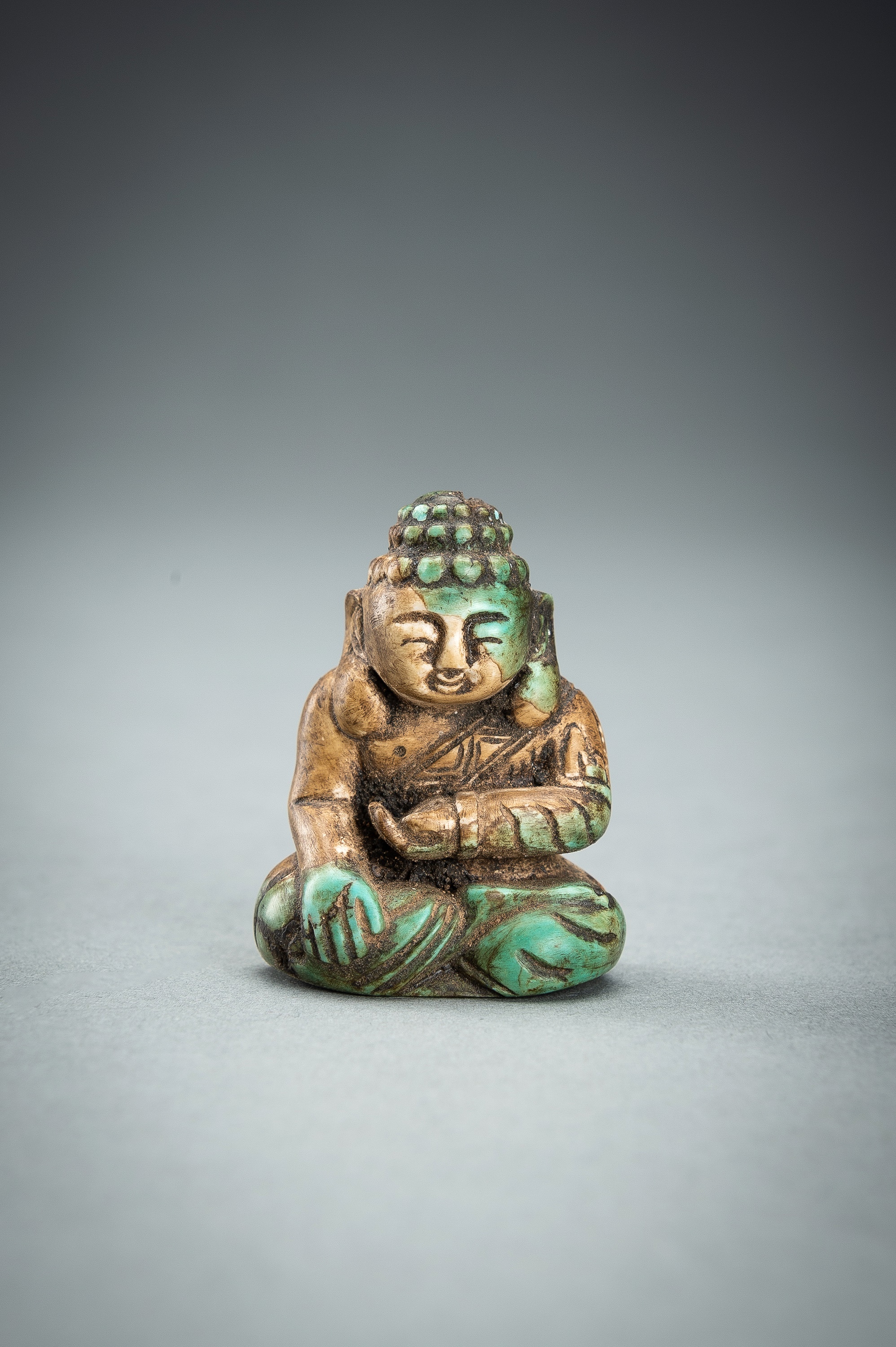 A FOUR-PART TURQUOISE MATRIX STUPA WITH BUDDHA - Image 15 of 18