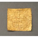 A SHEET GOLD PLAQUE INCISED WITH A TURTLE, PRE-ANGKOR PERIOD