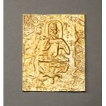 A CHAM GOLD REPOUSSE PLAQUE OF A BODHISATTVA