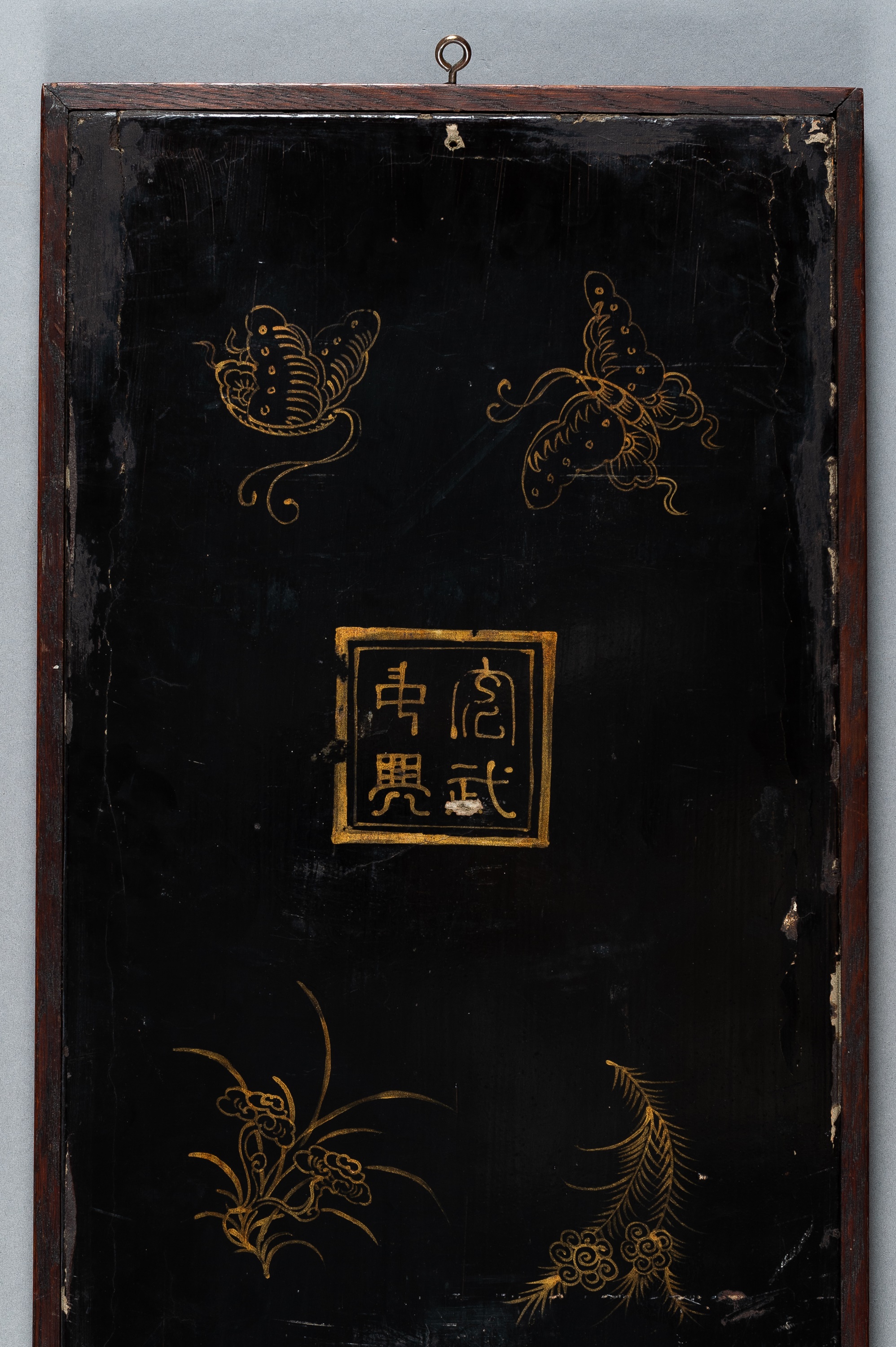 A PAIR OF INLAID LACQUERD WOOD PANELS, LATE QING - Image 16 of 16