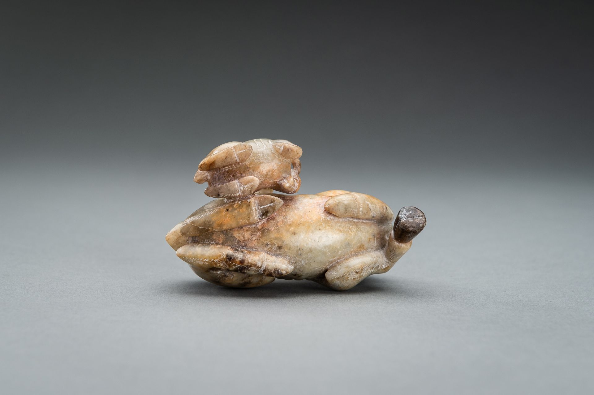 A CELADON JADE RAM GROUP, QING - Image 9 of 10