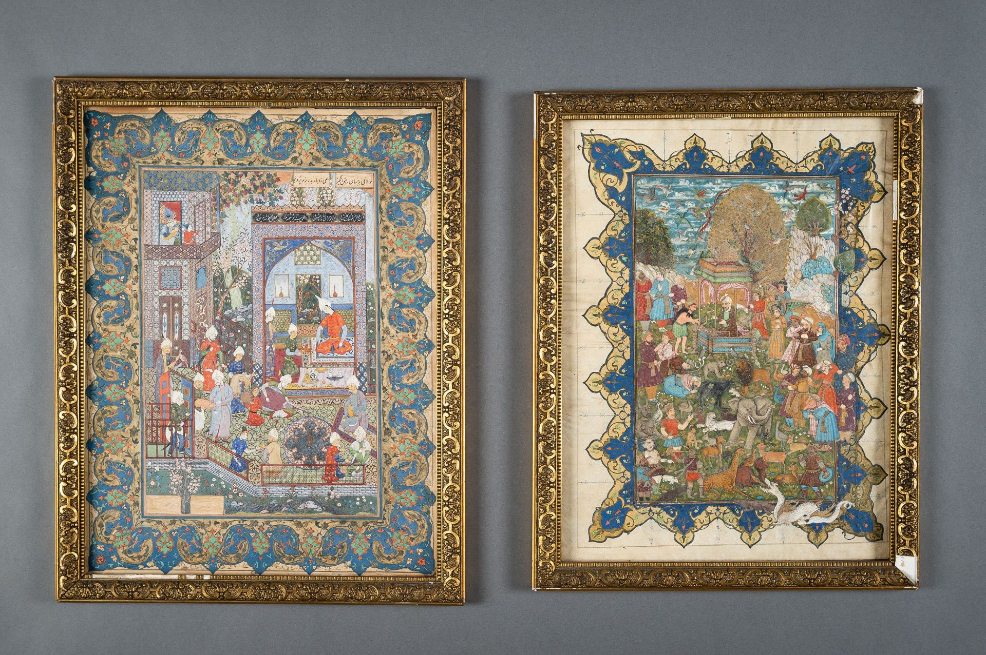 A LOT WITH TWO FINE MUGHAL MINIATURE PAINTINGS - Image 2 of 19