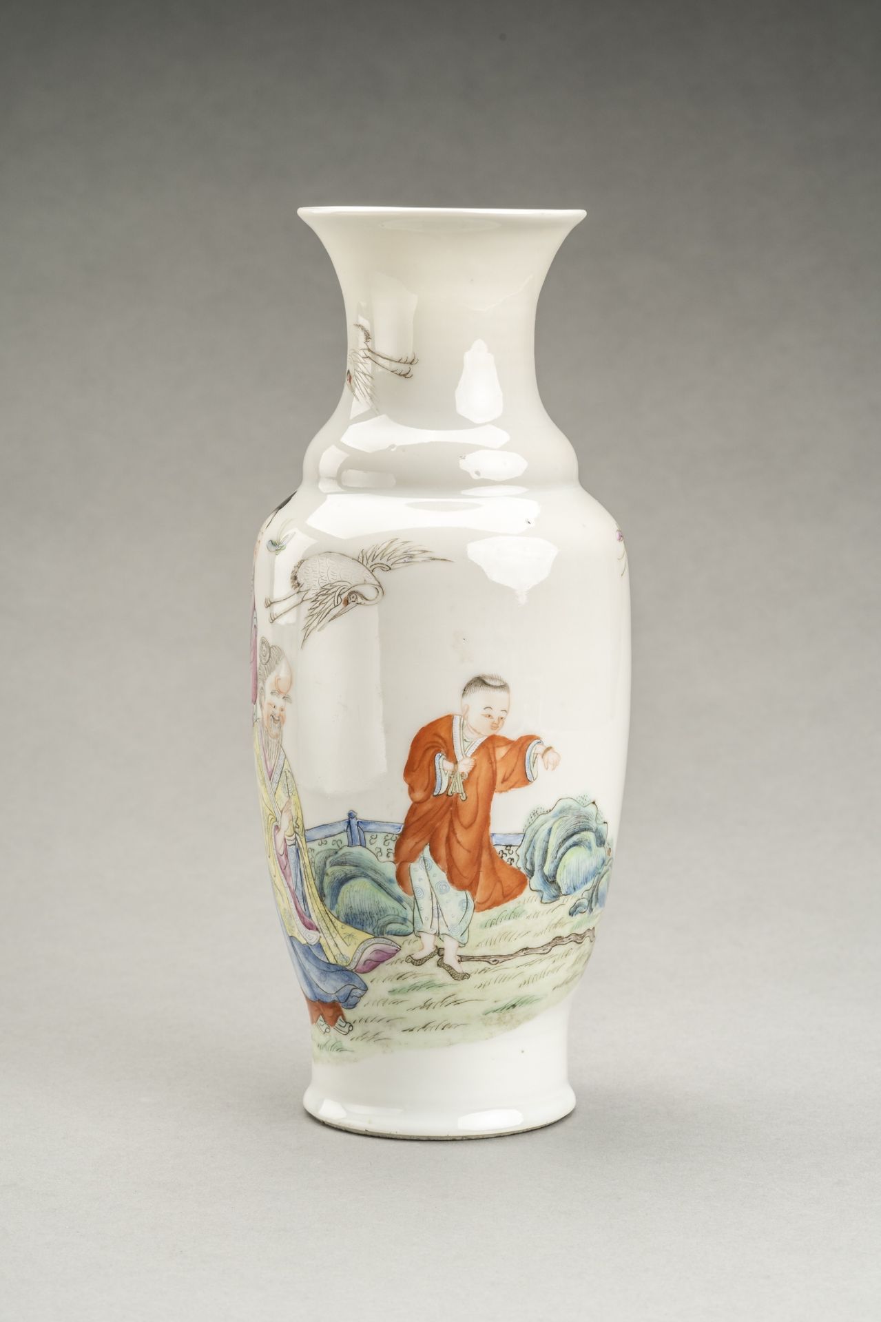 A FAMILLE ROSE 'SHOULAO' VASE, c. 1920s - Image 2 of 5