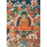 A THANGKA OF BUDDHA SHAKYAMUNI, 19TH CENTURY