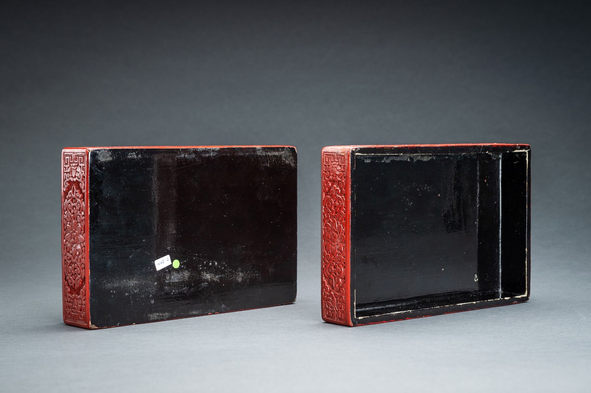 A CINNABAR LACQUER 'SCHOLAR' BOX AND COVER, REPUBLIC PERIOD - Bild 20 aus 20