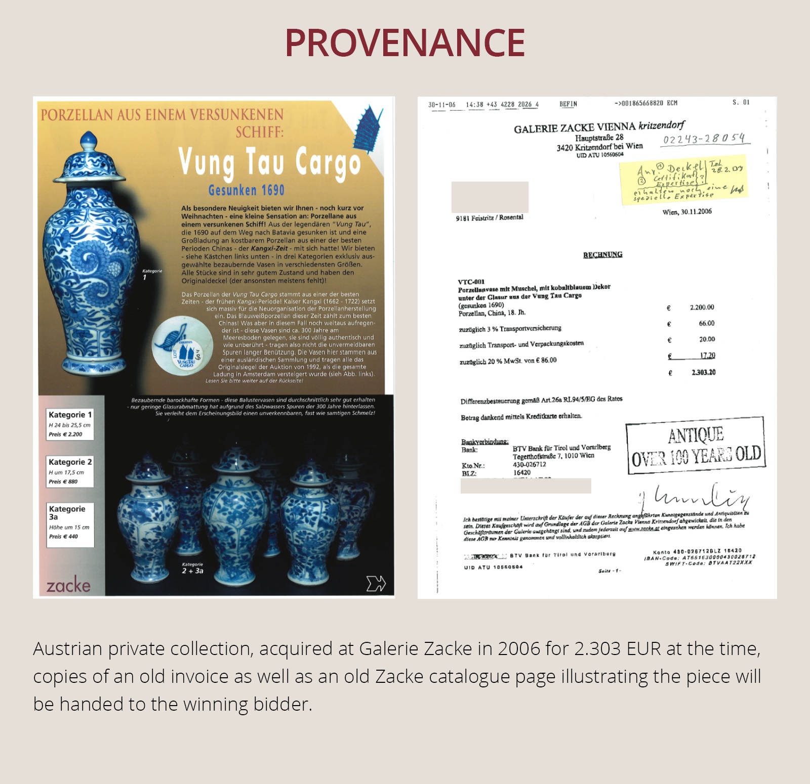 A BLUE AND WHITE KANGXI PERIOD PORCELAIN BALUSTER VASE, VUNG TAO CARGO - Image 4 of 8
