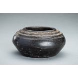 A CHINESE BLACK POTTERY JAR, NEOLITHIC PERIOD