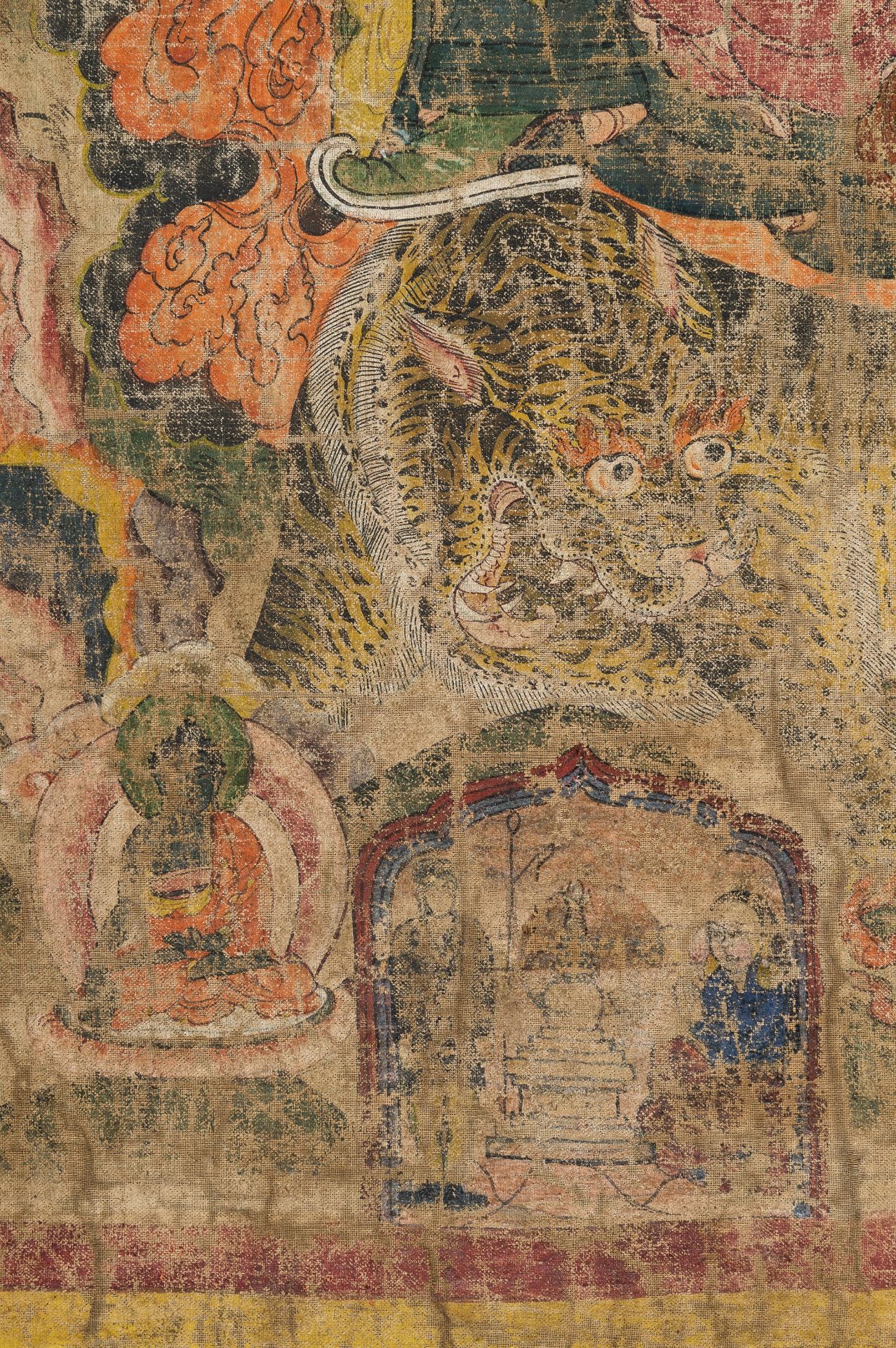 A THANGKA OF MAHAKALA RIDING A TIGER, VYAGHRA-VAHANA - Image 7 of 10