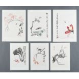 SIX CHINESE COLOR PRINTS BY QI BAISHI (1864-1957)