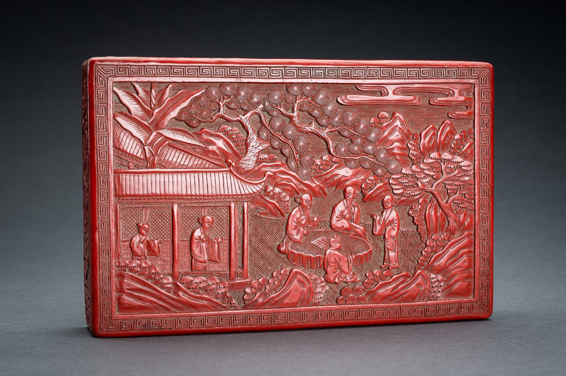 A CINNABAR LACQUER 'SCHOLAR' BOX AND COVER, REPUBLIC PERIOD - Bild 15 aus 20