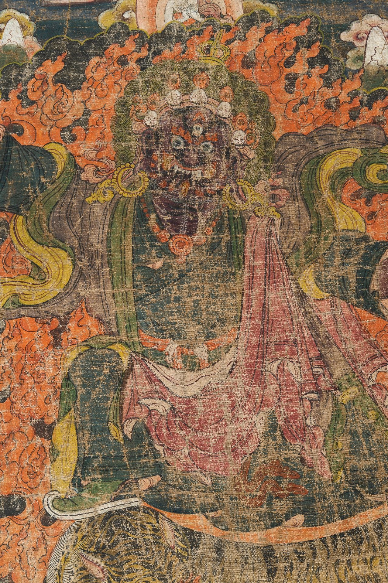 A THANGKA OF MAHAKALA RIDING A TIGER, VYAGHRA-VAHANA - Image 6 of 10