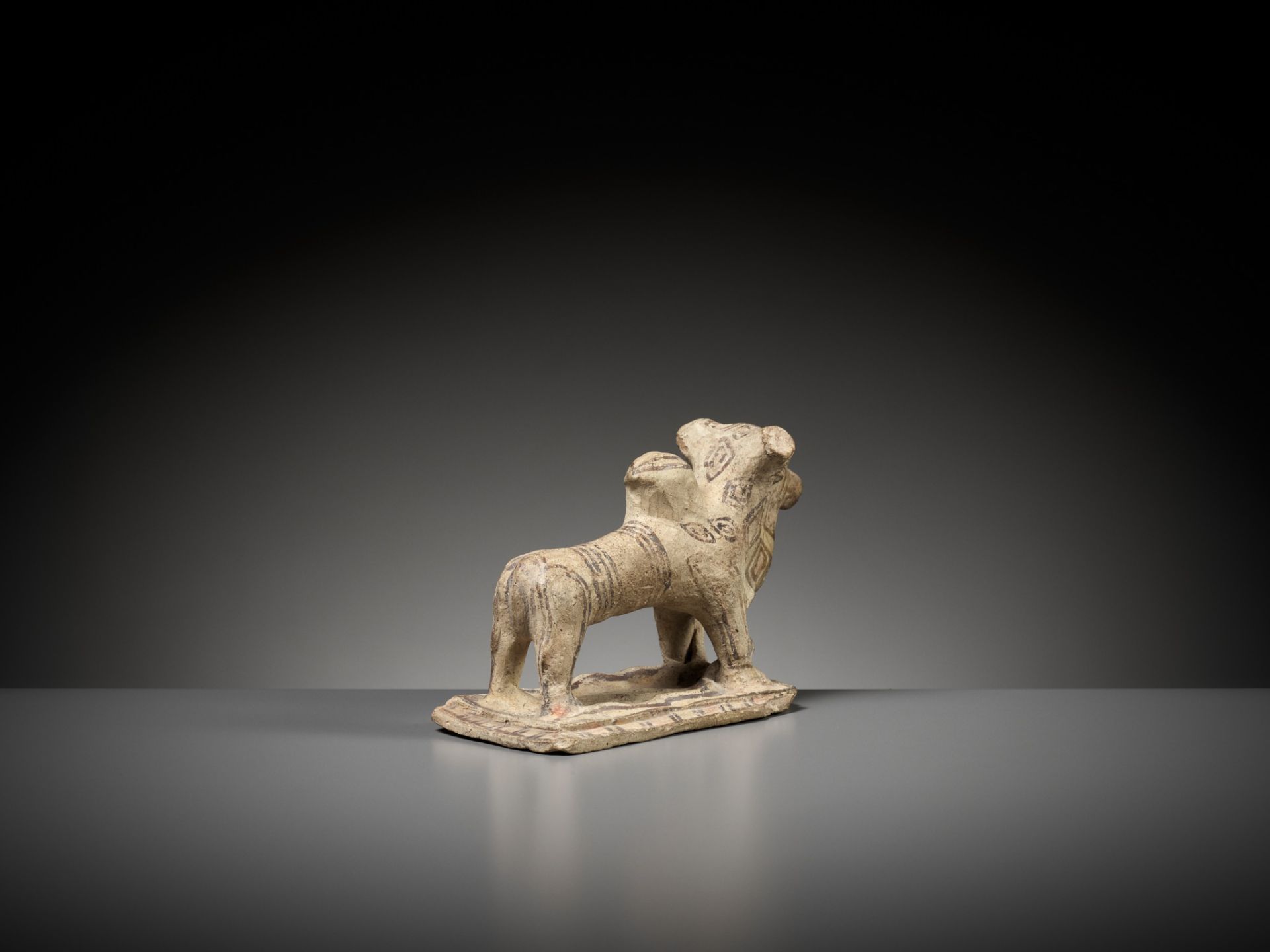 A PAINTED TERRACOTTA FIGURE OF A HUMPED OX, MOHENJO-DARO - Image 10 of 12
