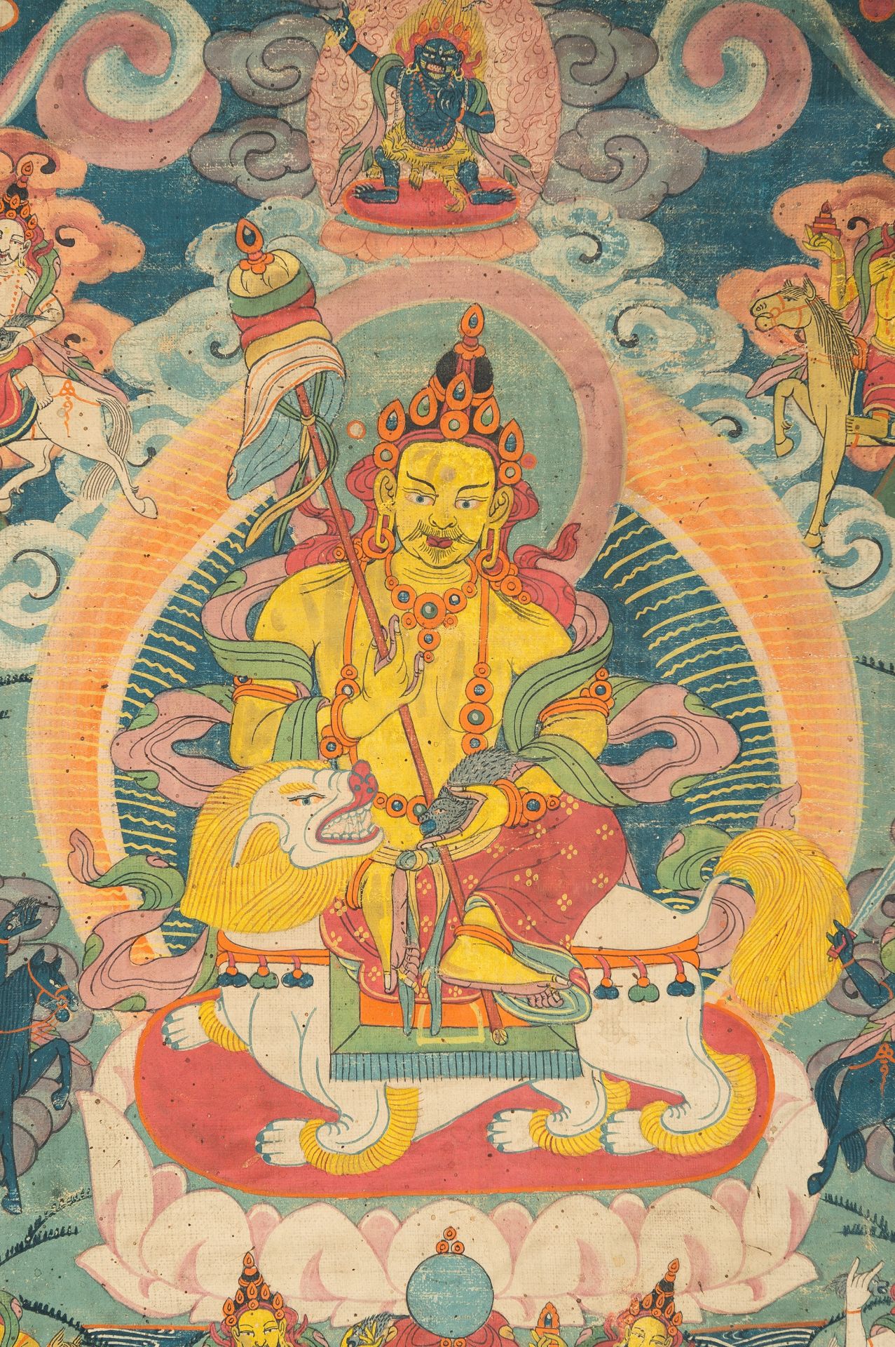 A THANGKA OF VAISHRAVANA, 19TH CENTURY - Image 4 of 11