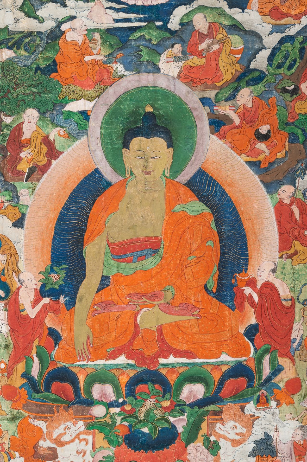 A THANGKA OF BUDDHA SHAKYAMUNI, 19TH CENTURY - Image 4 of 13