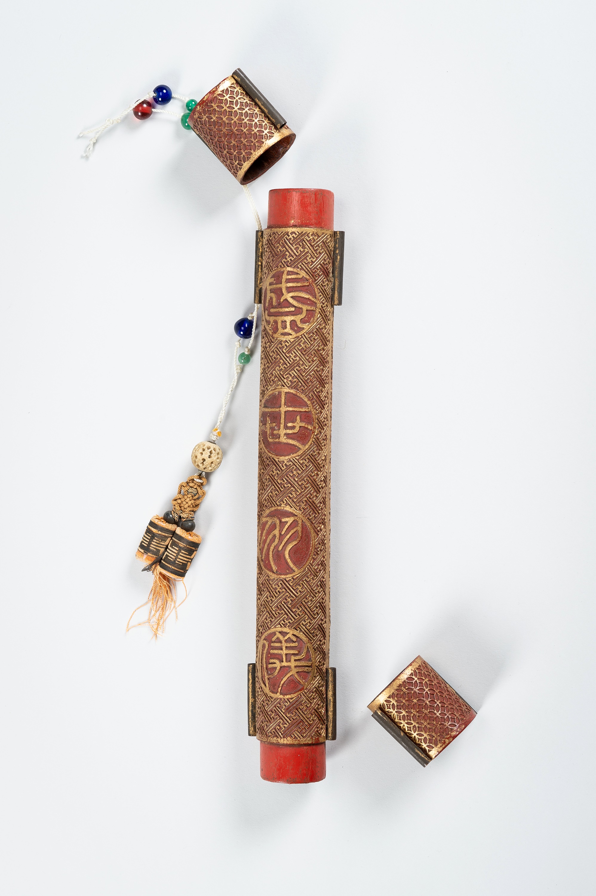 A LACQUERED WOOD DOCUMENT HOLDER, QING - Image 12 of 16