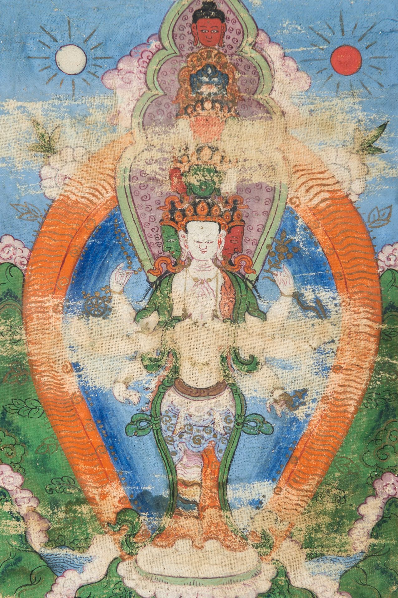 A THANGKA OF AVALOKITESHVARA, 19TH CENTURY - Image 6 of 8