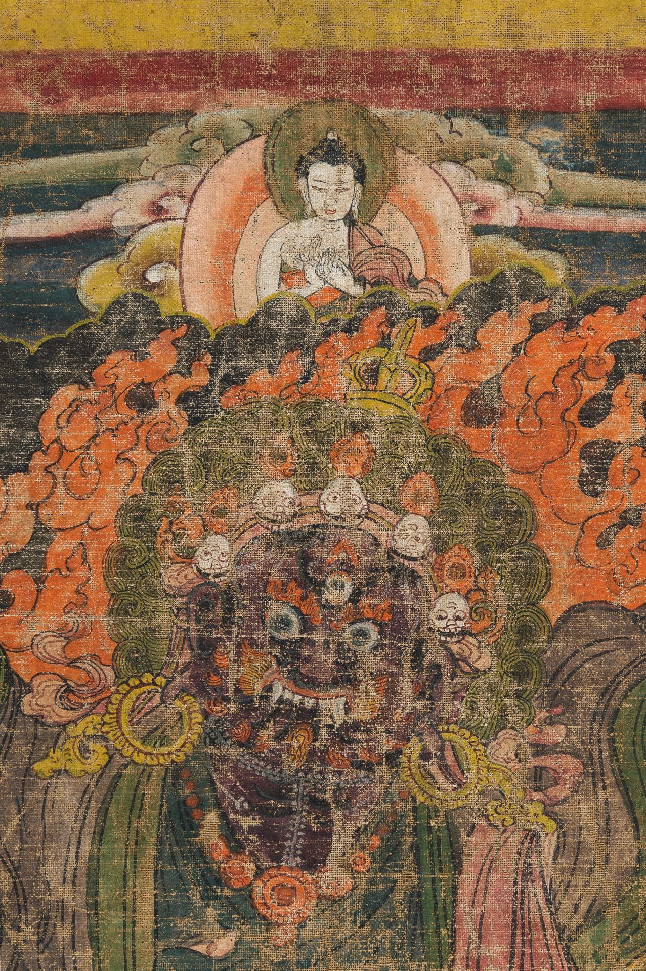 A THANGKA OF MAHAKALA RIDING A TIGER, VYAGHRA-VAHANA - Image 5 of 10