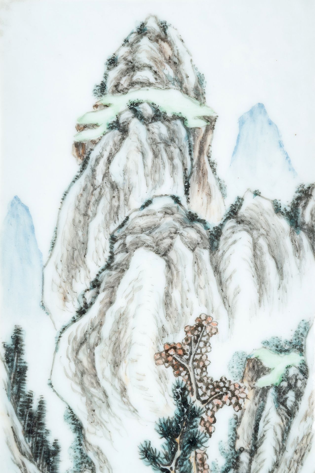 A 'QIANJIANG CAI' ENAMELLED 'LANDSCAPE' PLAQUE - Image 2 of 8