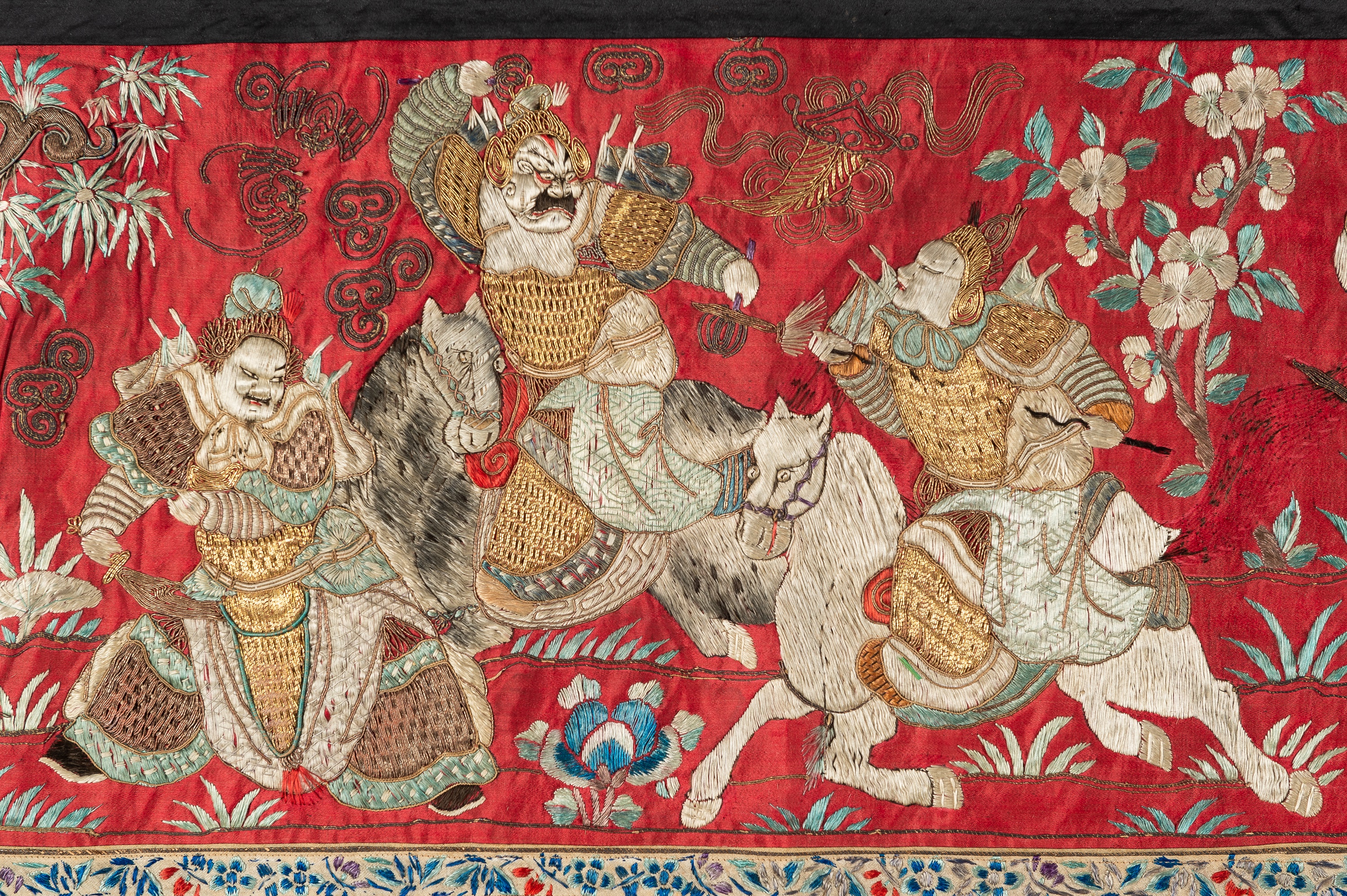 A LARGE EMBROIDERED WALL PANEL, QING - Image 10 of 26