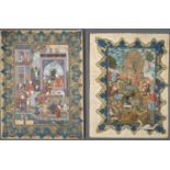 A LOT WITH TWO FINE MUGHAL MINIATURE PAINTINGS