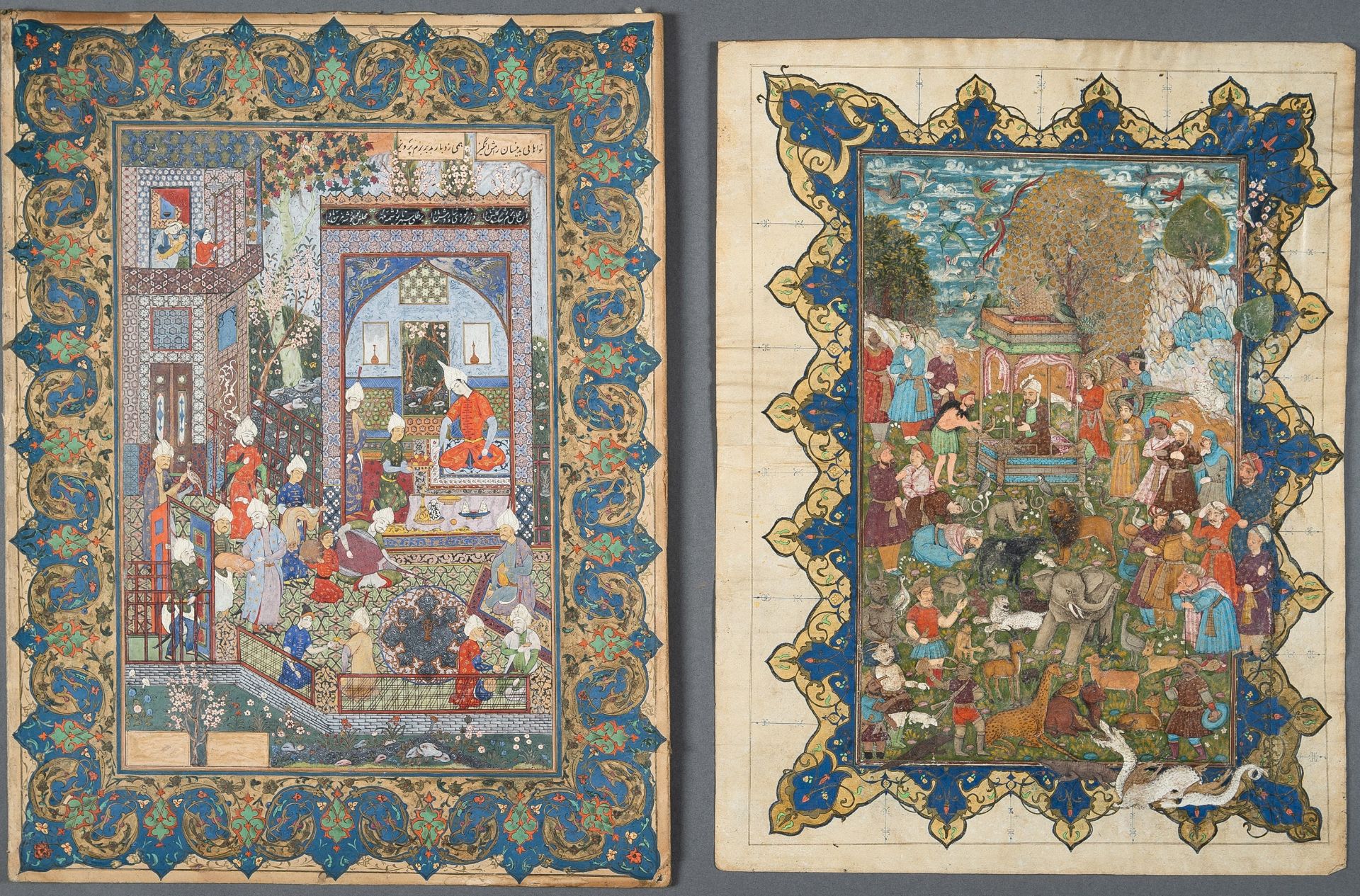 A LOT WITH TWO FINE MUGHAL MINIATURE PAINTINGS