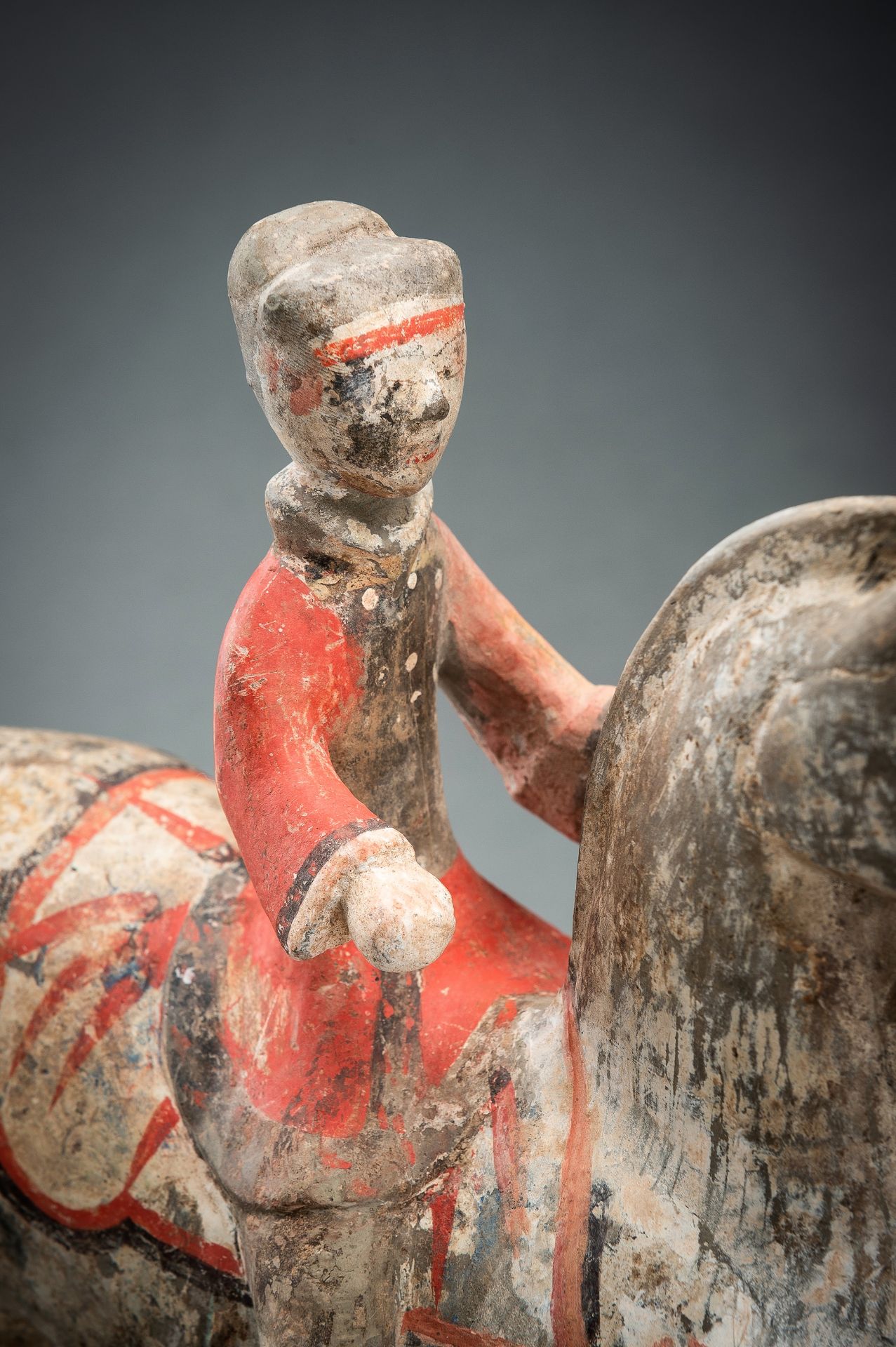 A POTTERY FIGURE OF AN EQUESTRIAN, HAN DYNASTY - Image 11 of 17