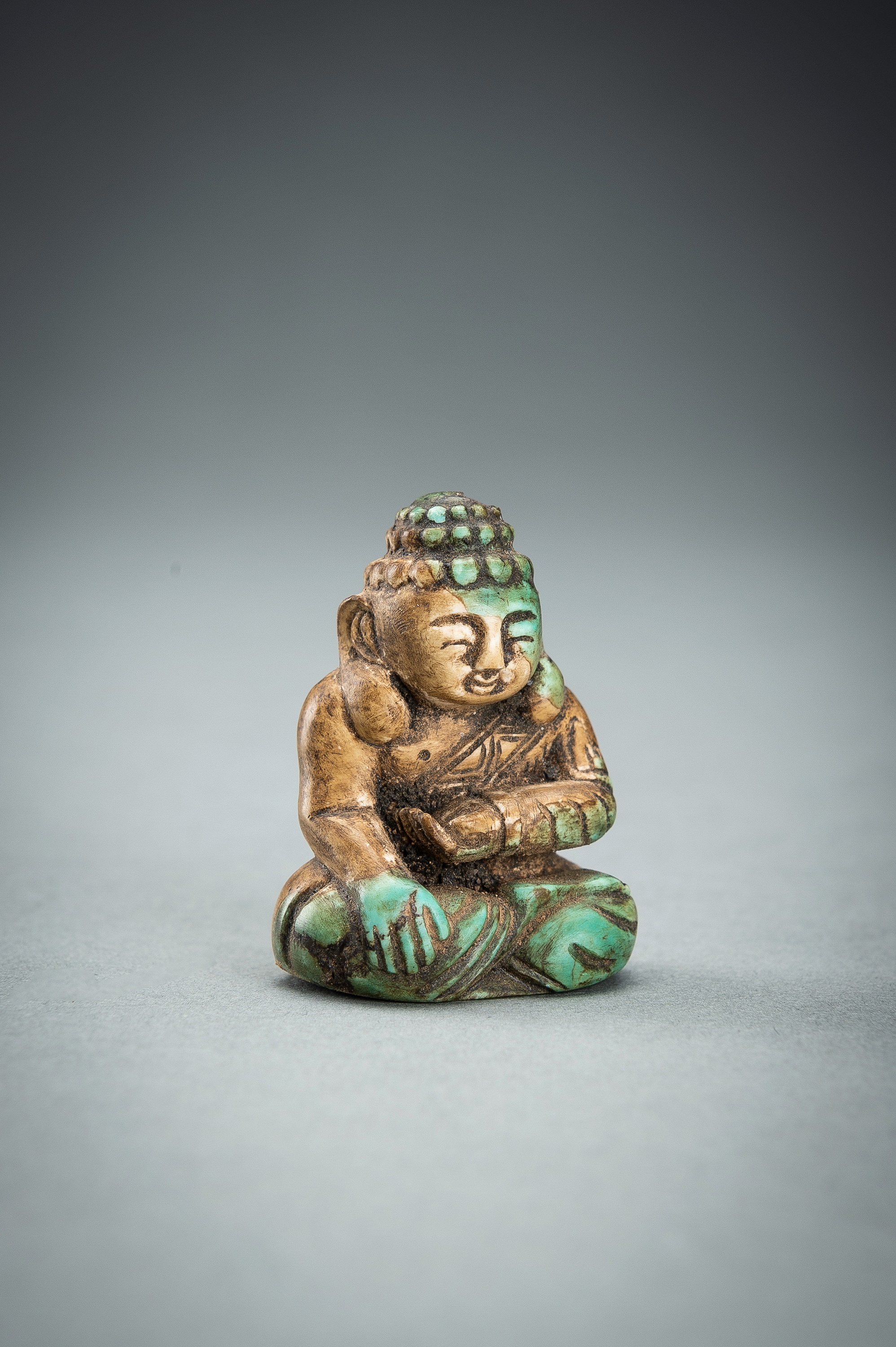 A FOUR-PART TURQUOISE MATRIX STUPA WITH BUDDHA - Image 14 of 18