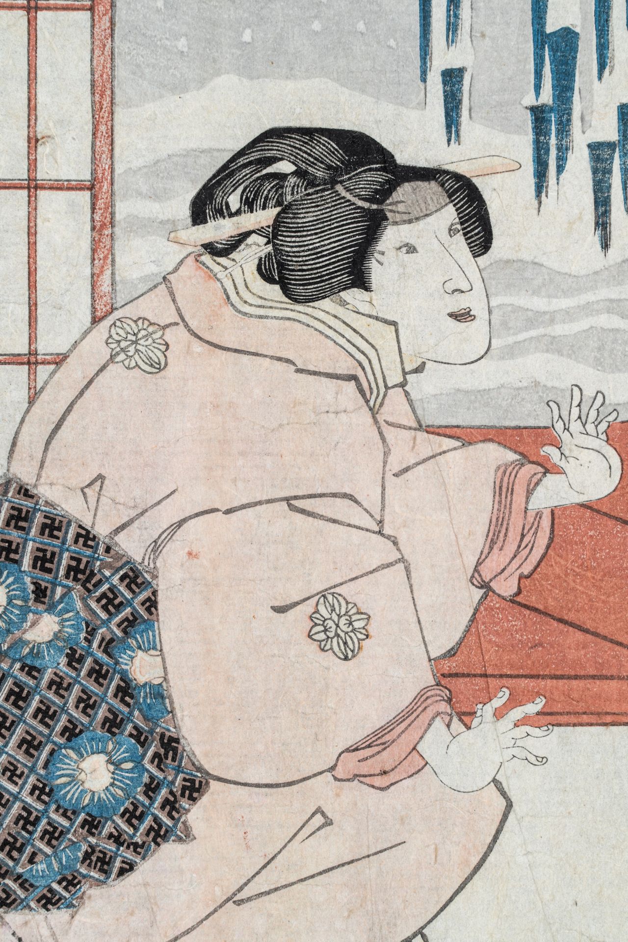 UTAGAWA KUNISADA I (1786-1864): A COLOR WOODBLOCK PRINT OF A WOMAN - Bild 4 aus 6