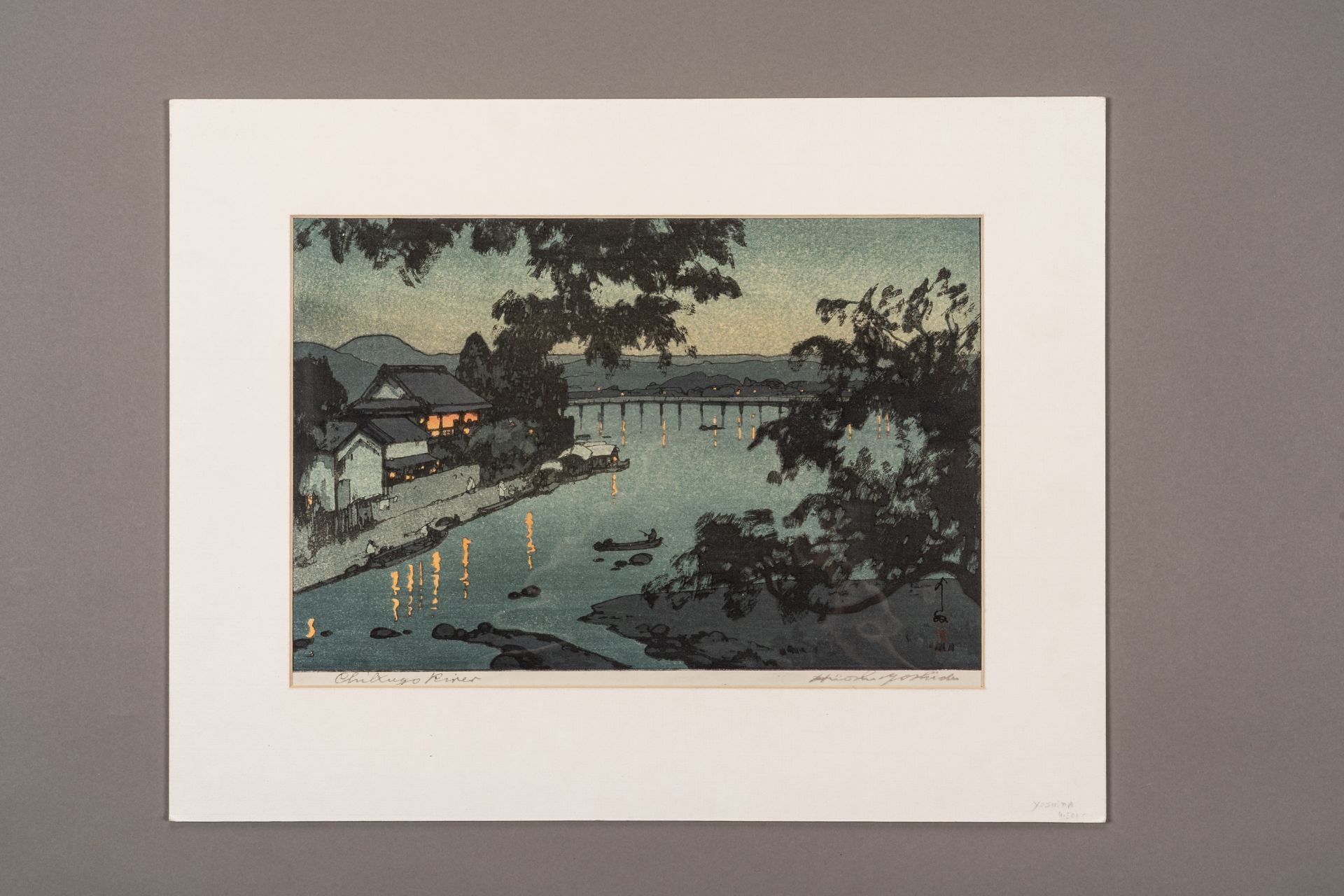 HIROSHI YOSHIDA (1876-1950), EVENING ON THE CHIKUGO RIVER - Bild 8 aus 8