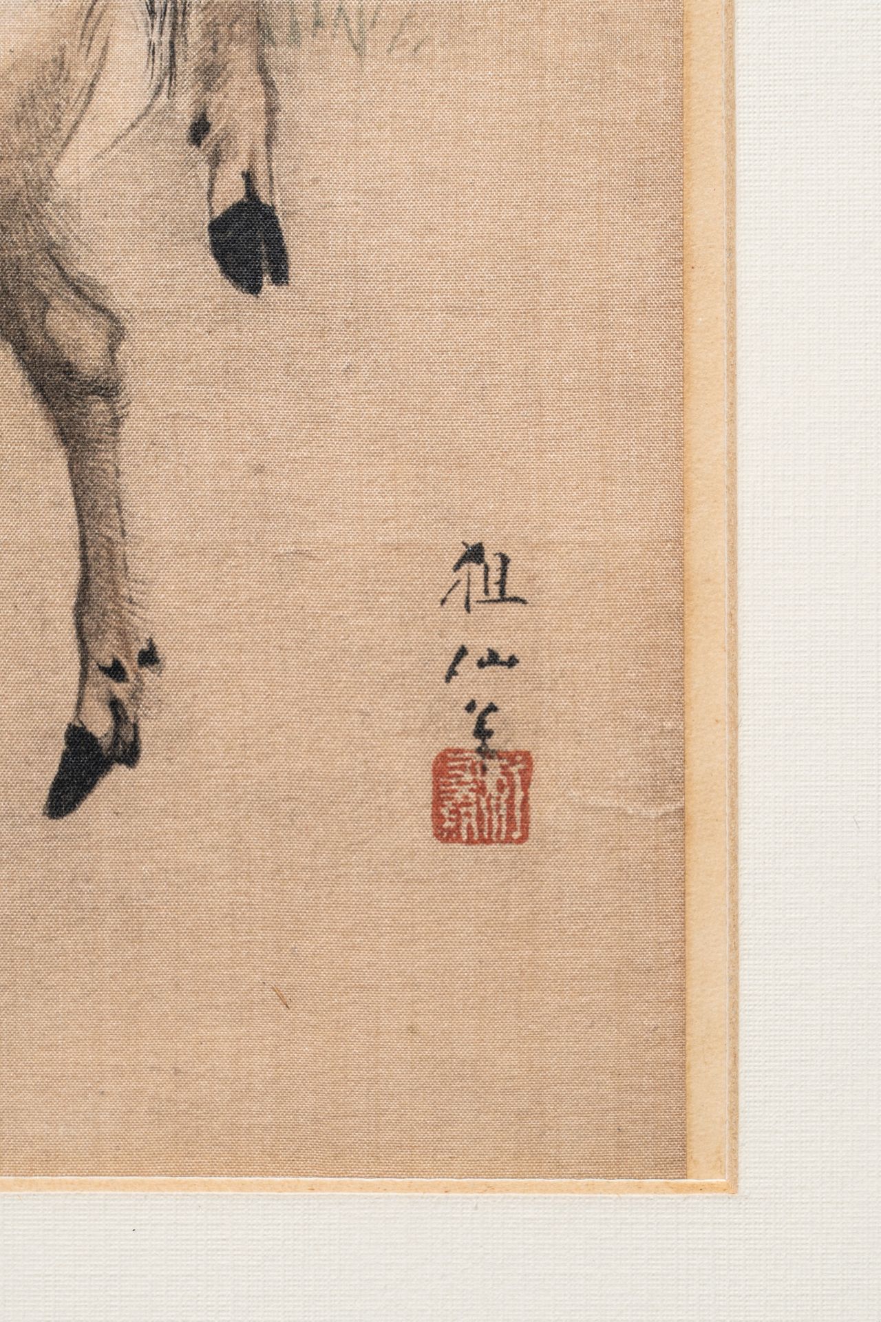 A SIGNED PAINTING OF TWO DEER, MEIJI - Bild 4 aus 6