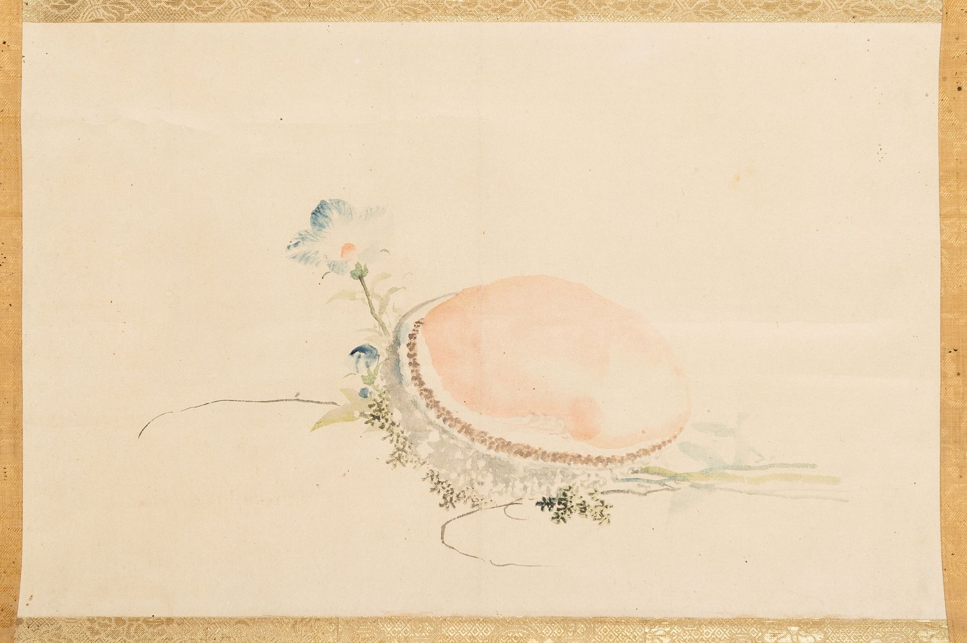 A SCROLL PAINTING OF AN AWABI SHELL, 19th CENTURY