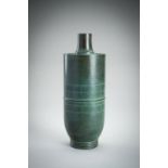 HASUDA SHUGORO: A GREEN PATINATED BRONZE VASE