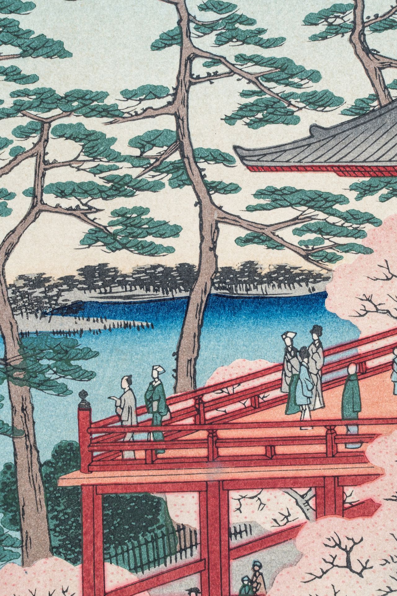 UTAGAWA HIROSHIGE (1797-1858): KIYOMIZU HALL AND SHINOBAZU POND AT UENO - Bild 2 aus 6