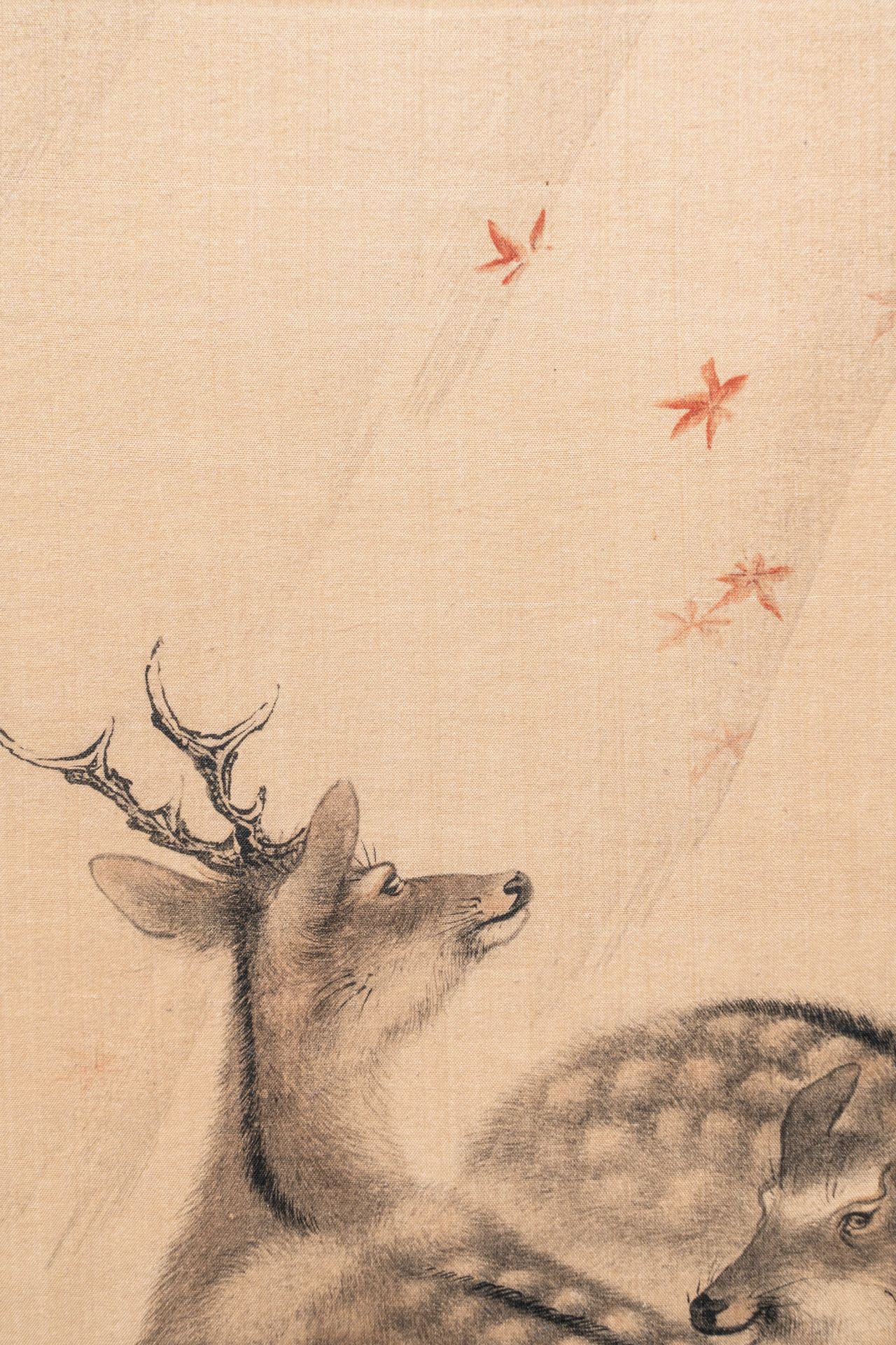 A SIGNED PAINTING OF TWO DEER, MEIJI - Bild 3 aus 6