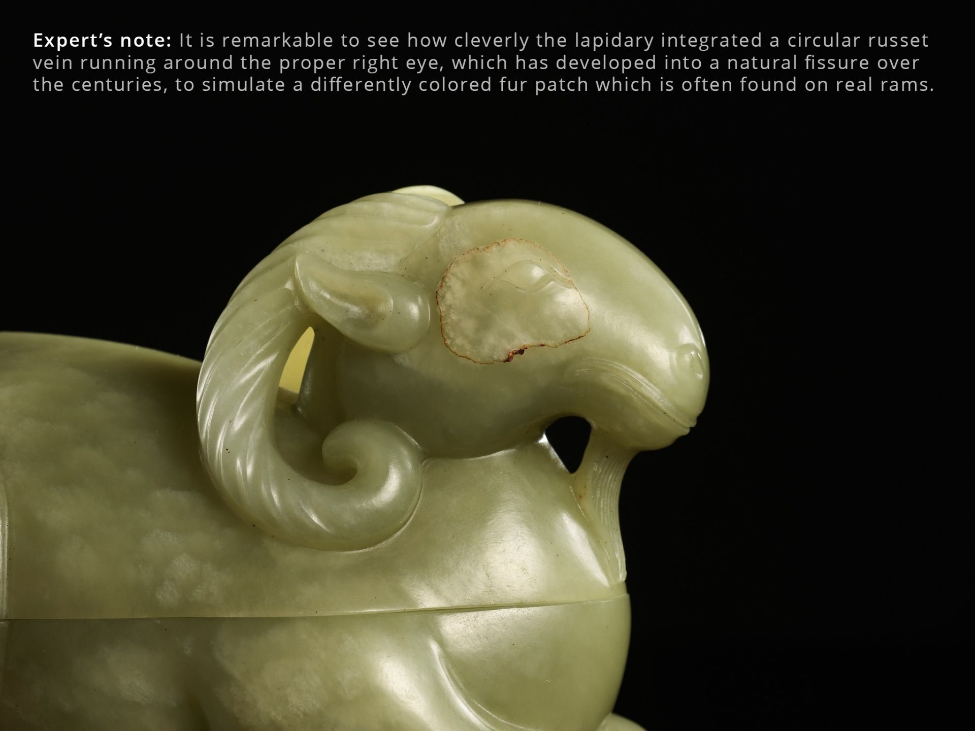 A CARVED CELADON JADE BOX AND COVER IN THE FORM OF A RAM, QING DYNASTY - Bild 2 aus 15