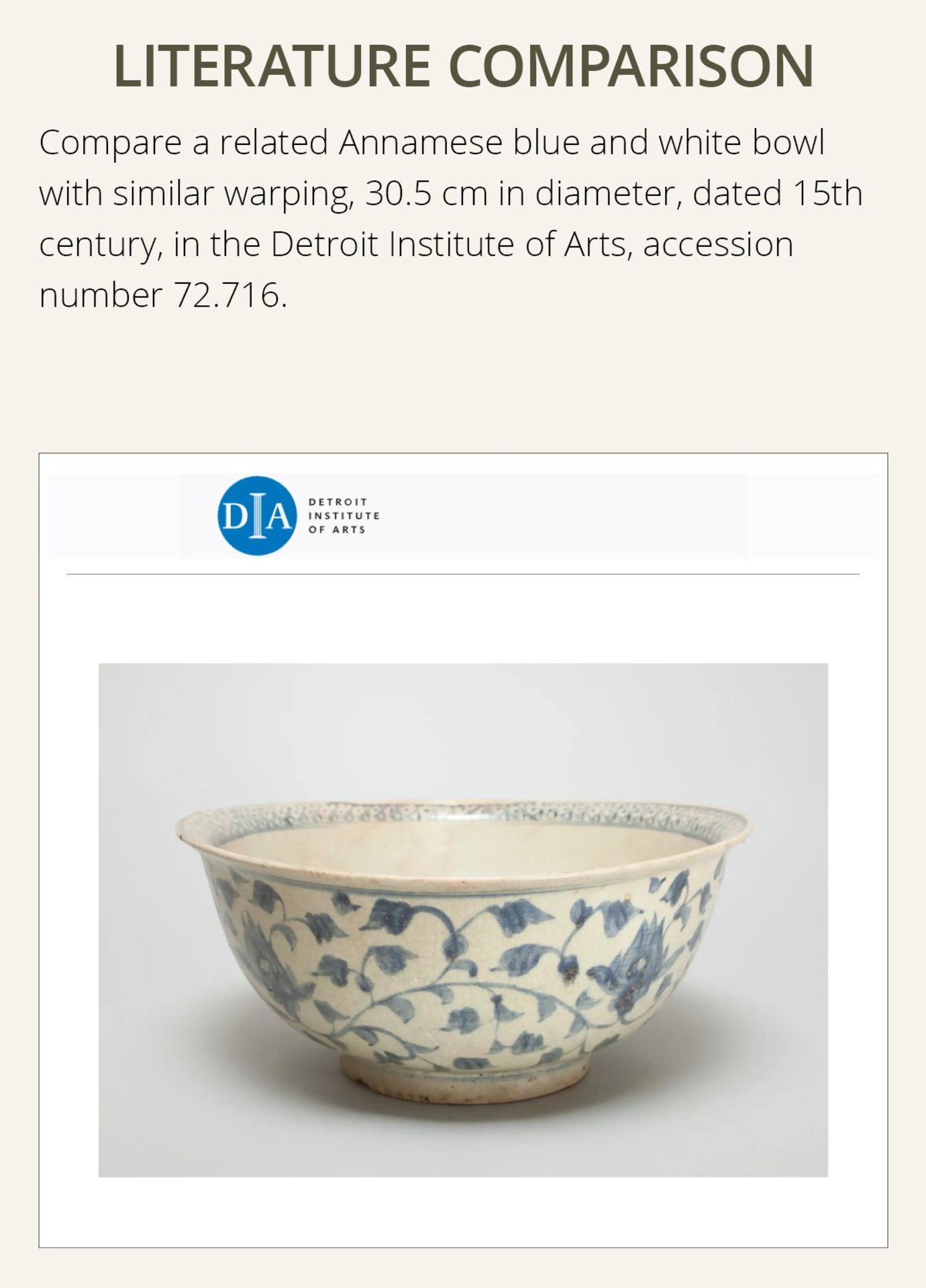 A LARGE ANNAMESE BLUE AND WHITE BOWL, VIETNAM, 14TH-15TH CENTURY - Image 5 of 12