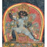 A THANGKA DEPICTING VAJRAPANI AND CONSORT, 17TH-18TH CENTURY OR EARLIER