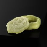 A YELLOW JADE RUYI-LOBED BOX AND COVER, QIANLONG PERIOD