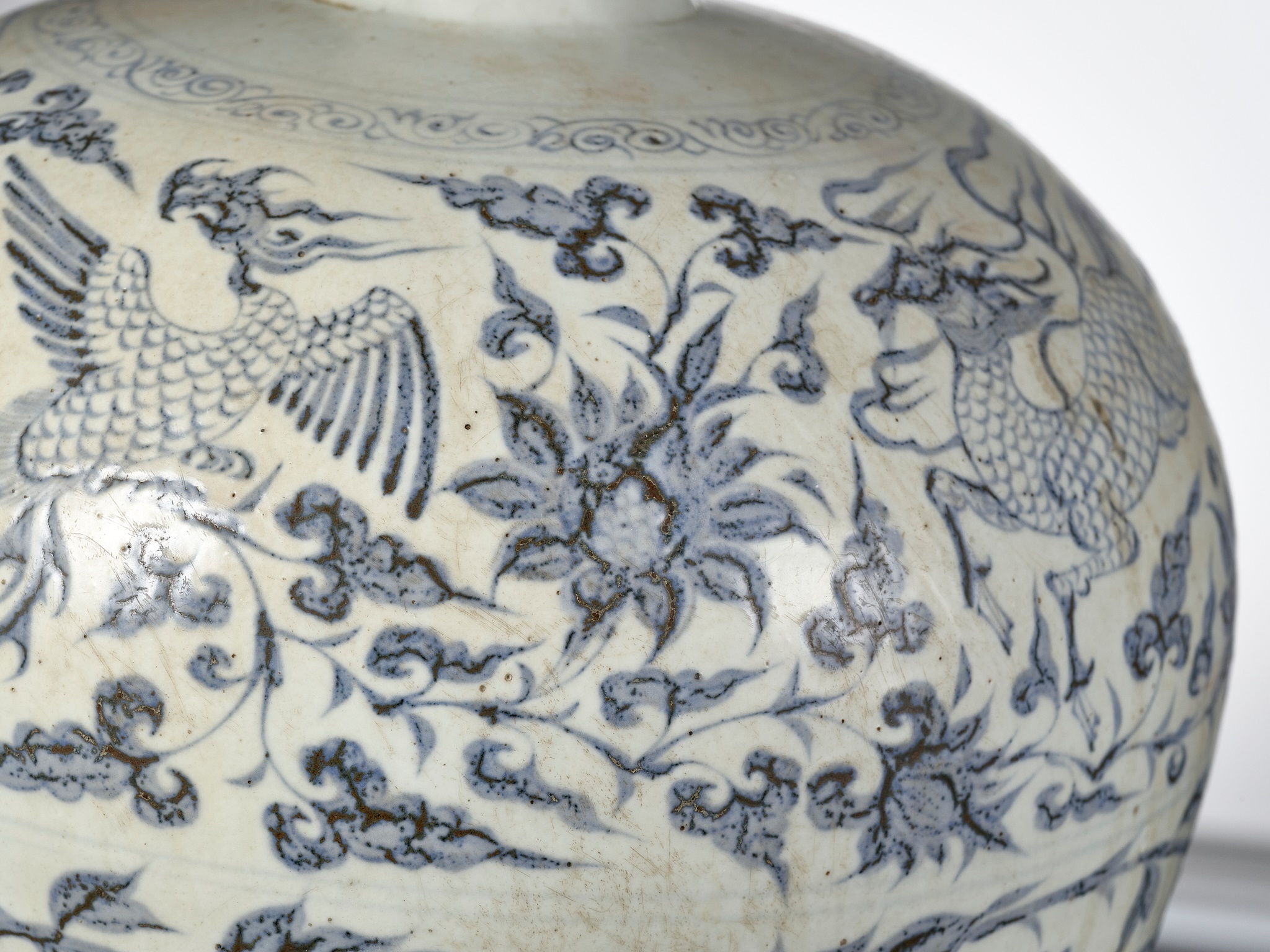 A BLUE AND WHITE 'PEONY, PHOENIX AND LONGMA' VASE, MEIPING, CHINA, 14TH-15TH CENTURY - Image 23 of 26