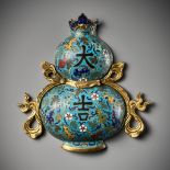 A CLOISONNE ENAMEL 'DA JI' WALL VASE, CHINA, 18th CENTURY