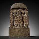 AN INSCRIBED BUDDHIST LIMESTONE STELE, TANG DYNASTY