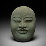 A BRONZE DEATH MASK, GOA MADE, EAST JAVA, INDONESIA, 1ST MILLENNIUM BC - 1ST MILLENNIUM AD