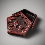 A SMALL CINNABAR LACQUER BOX AND COVER, YUAN TO MID-MING DYNASTY
