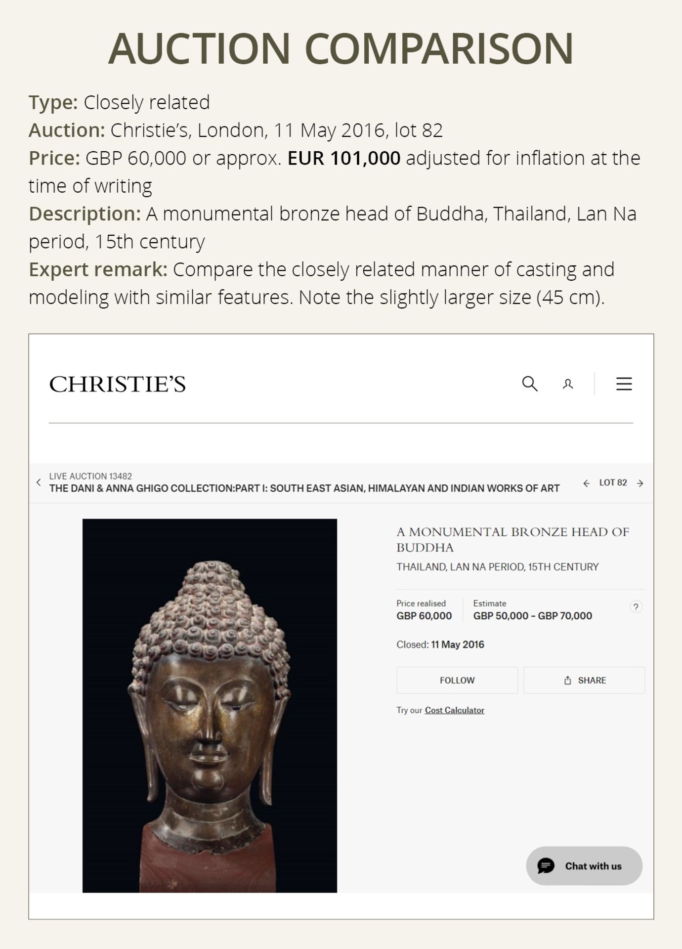 A MONUMENTAL BRONZE HEAD OF BUDDHA, LAN NA, NORTHERN THAILAND, 14TH-15th CENTURY - Image 9 of 16