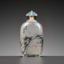 AN INSIDE-PAINTED GLASS 'FISH AND INSECTS' SNUFF BOTTLE, BY ZHOU LEYUAN, CHINA, DATED 1890