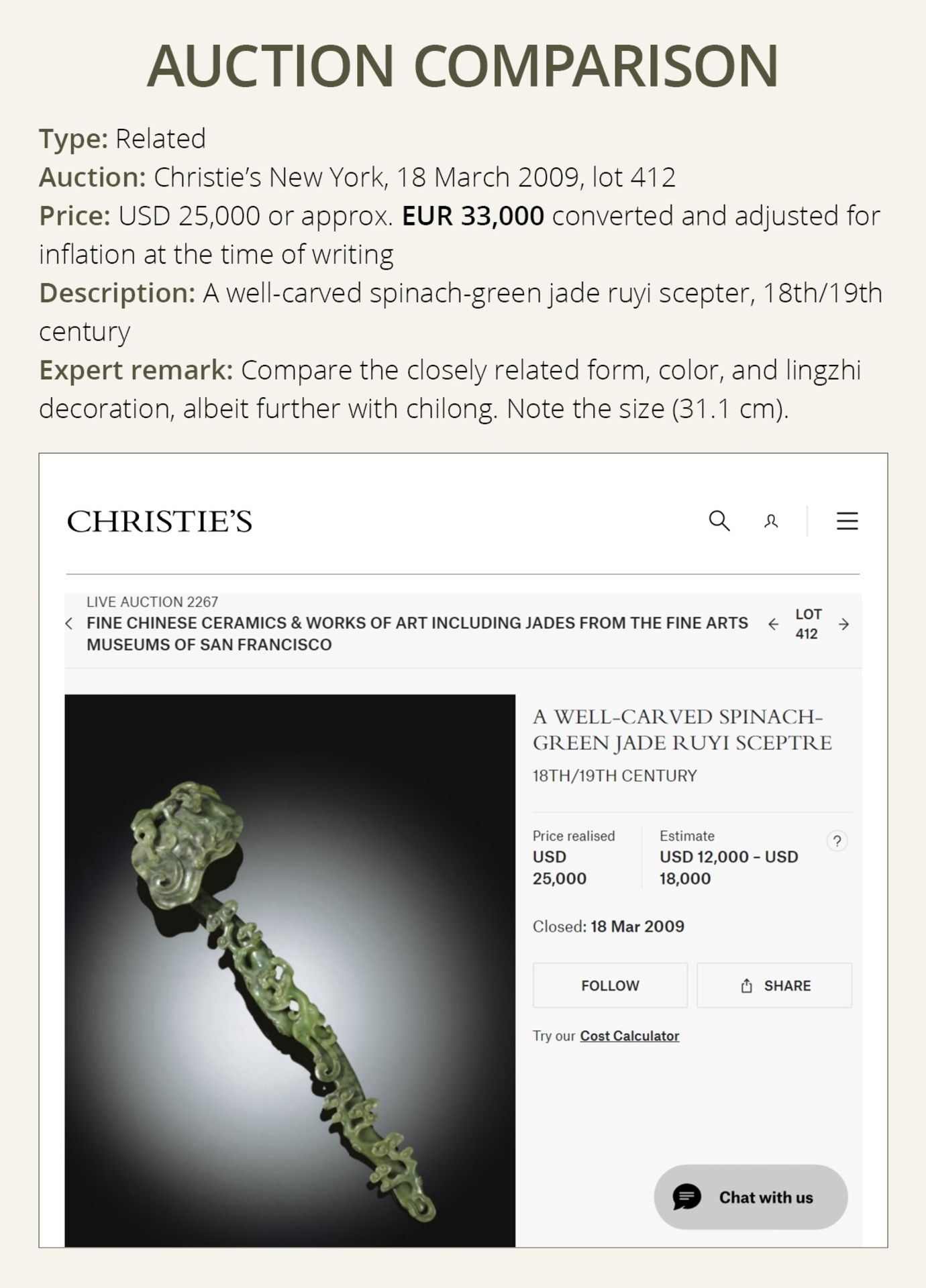 A SPINACH-GREEN JADE 'LINGZHI AND FINGER CITRON' RUYI SCEPTER, CHINA, 18TH CENTURY - Bild 10 aus 14